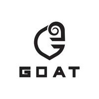 Letter G Goat Head Logo-Vector illustration vector