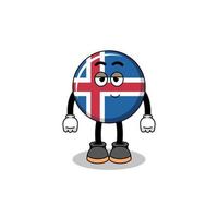 pareja de dibujos animados de bandera de islandia con pose tímida vector