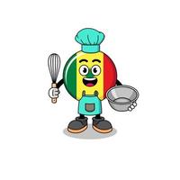 Illustration of senegal flag as a bakery chef vector