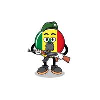 Character cartoon of senegal flag as a special force vector