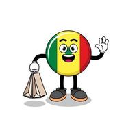 Cartoon of senegal flag shopping vector
