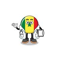 Cartoon mascot of senegal flag doctor vector