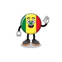 senegal flag cartoon doing wave hand gesture vector