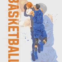 Basketball player illustration character in abstract style vector