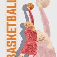 personaje de ilustración de jugador de baloncesto en estilo abstracto vector