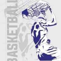 Basketball player in action comic-style illustration vector