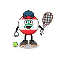 lebanon flag illustration as a tennis player vector