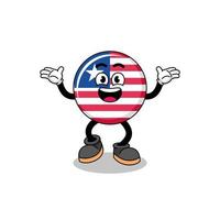 liberia flag cartoon searching with happy gesture vector