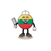 Mascot of lithuania flag as a butcher vector