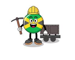 Mascot Illustration of jamaica flag miner vector