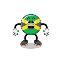 jamaica flag cartoon with surprised gesture vector