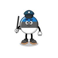 Cartoon Illustration of estonia flag police vector