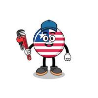 liberia flag illustration cartoon as a plumber vector