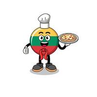 Illustration of lithuania flag as an italian chef vector