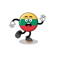 slipping lithuania flag mascot illustration vector