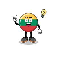 lithuania flag cartoon with get an idea pose vector