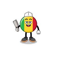 Mascot of mali flag as a butcher vector