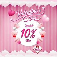 banner de venta de san valentín vector