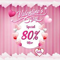 banner de venta de san valentín vector