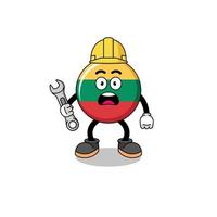 Character Illustration of lithuania flag with 404 error vector