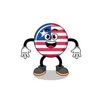 liberia flag cartoon with surprised gesture vector