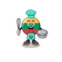 Illustration of lithuania flag as a bakery chef vector