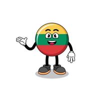 lithuania flag cartoon with welcome pose vector