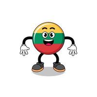 lithuania flag cartoon with surprised gesture vector