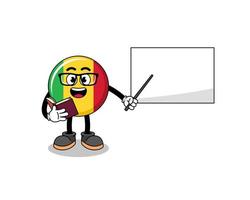 Mascot cartoon of mali flag teacher vector