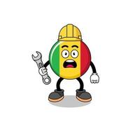 Character Illustration of mali flag with 404 error vector