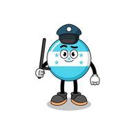 Cartoon Illustration of honduras flag police vector