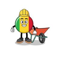 mali flag cartoon as a contractor vector