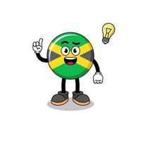 caricatura de la bandera de jamaica con una pose de idea vector