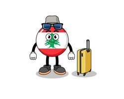 lebanon flag mascot doing vacation vector