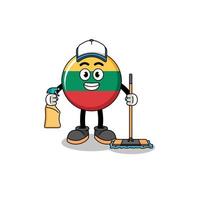 Character mascot of lithuania flag as a cleaning services vector