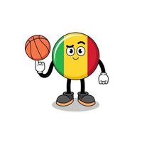 ilustración de la bandera de mali como jugador de baloncesto vector