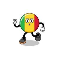 running mali flag mascot illustration vector