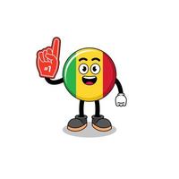 Cartoon mascot of mali flag number 1 fans vector