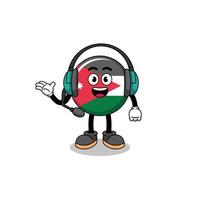 Mascot Illustration of jordan flag as a customer services vector