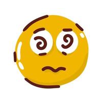 smiling emoji with open tired , isolated on white vector