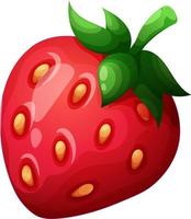 Juicy strawberry cartoon on a transparent background. Summer Fruit Collection vector