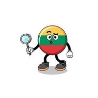 Mascot of lithuania flag searching vector