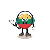 Mascot Illustration of lithuania flag as a customer services vector