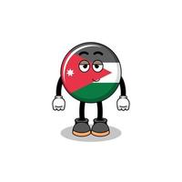 pareja de dibujos animados de bandera jordania con pose tímida vector