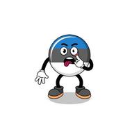 Character Illustration of estonia flag with tongue sticking out vector