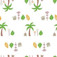 Cute palms trees and foliage seamless repeat pattern kids vector