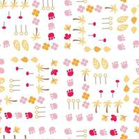 Cute palms trees and foliage seamless repeat pattern kids vector