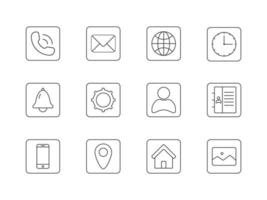 Website and Mobile Apps Icons Set Vector Line Art