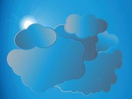 Summer Weather Forecast Sun and Clouds in the blue sky background vector