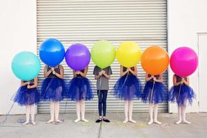 rainbow balloon ballerinas photo